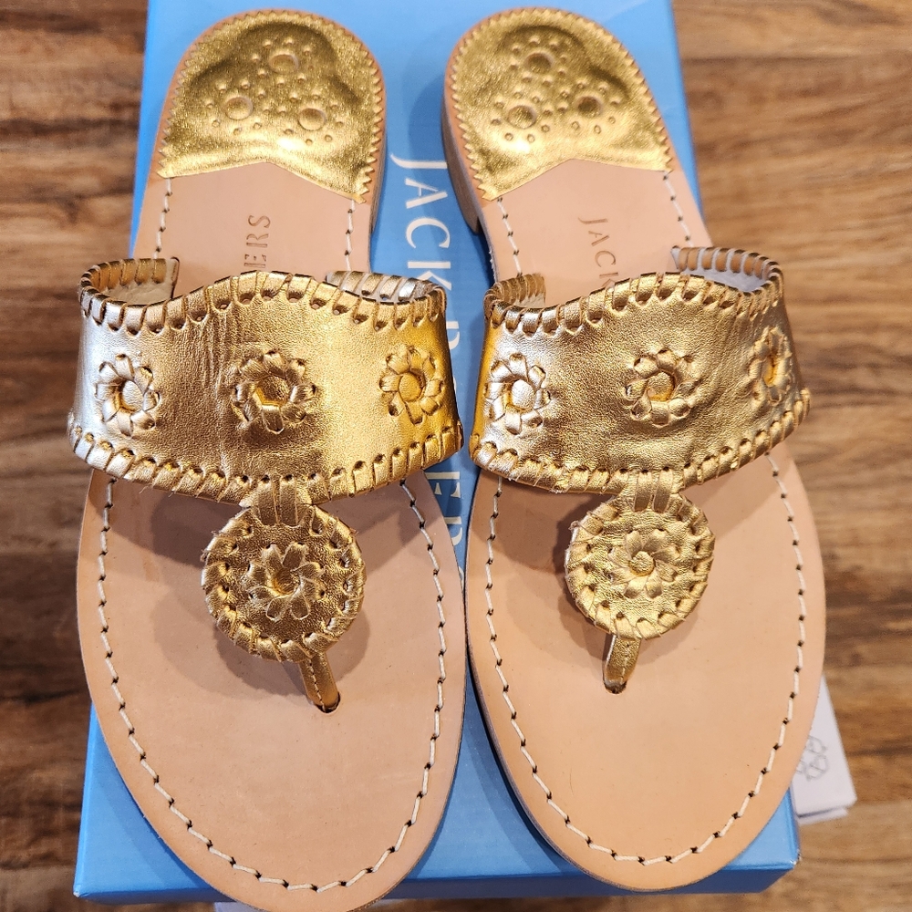 Jack rogers 9.5 w gold sandals